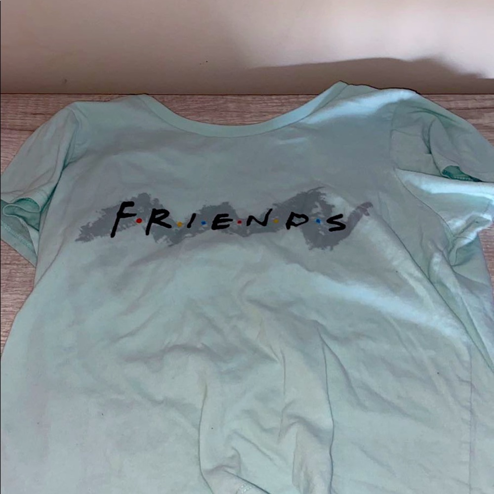 friends mint green crop shirt